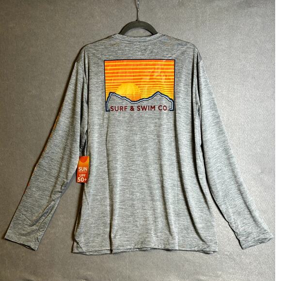 Surf & Swim Swim Tee UPF 50 Gray Beach Pool Vacation NEW XL - Picture 4 of 6